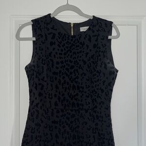Calvin Klein Black Leopard Print Midi Dress